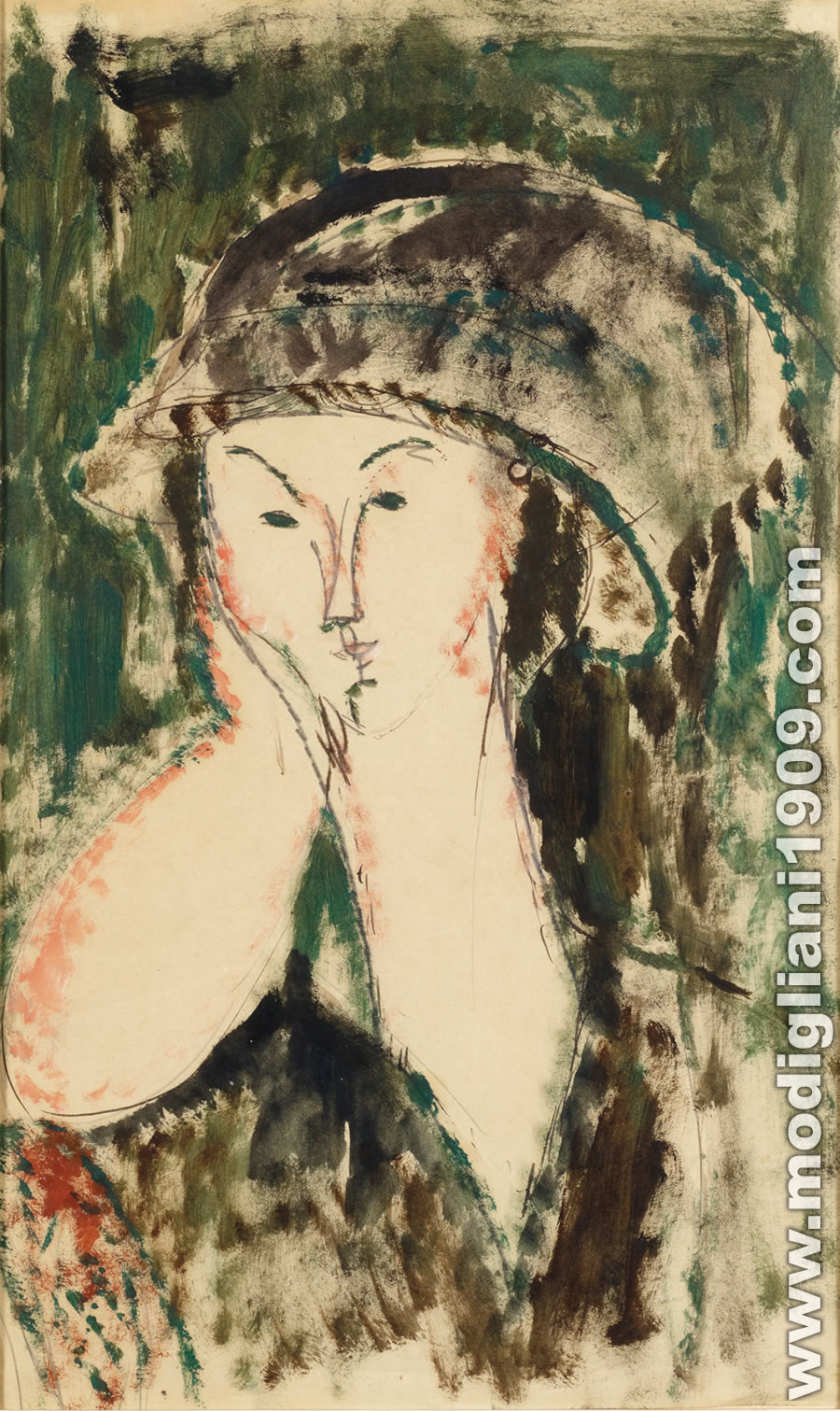 Amedeo Modigliani - Beatrice Hastings appoggiata al braccio sinistro 1915
