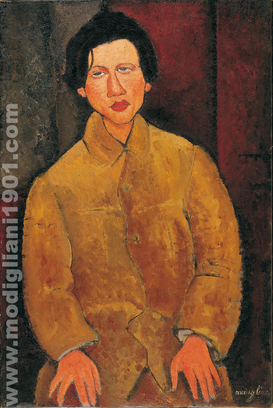 Amedeo Modigliani - Chaïm Soutine seduto 1916