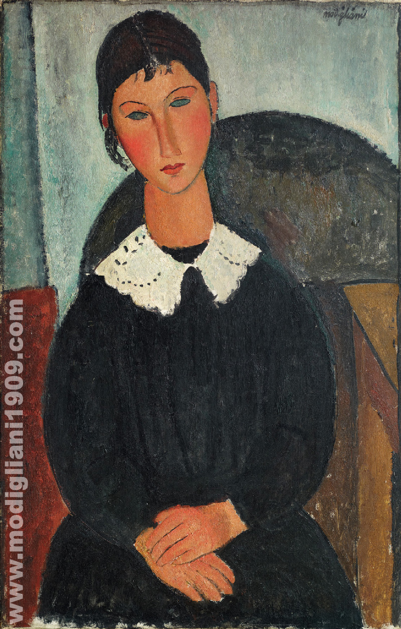 Amedeo Modigliani - Elvira con colletto bianco 1918