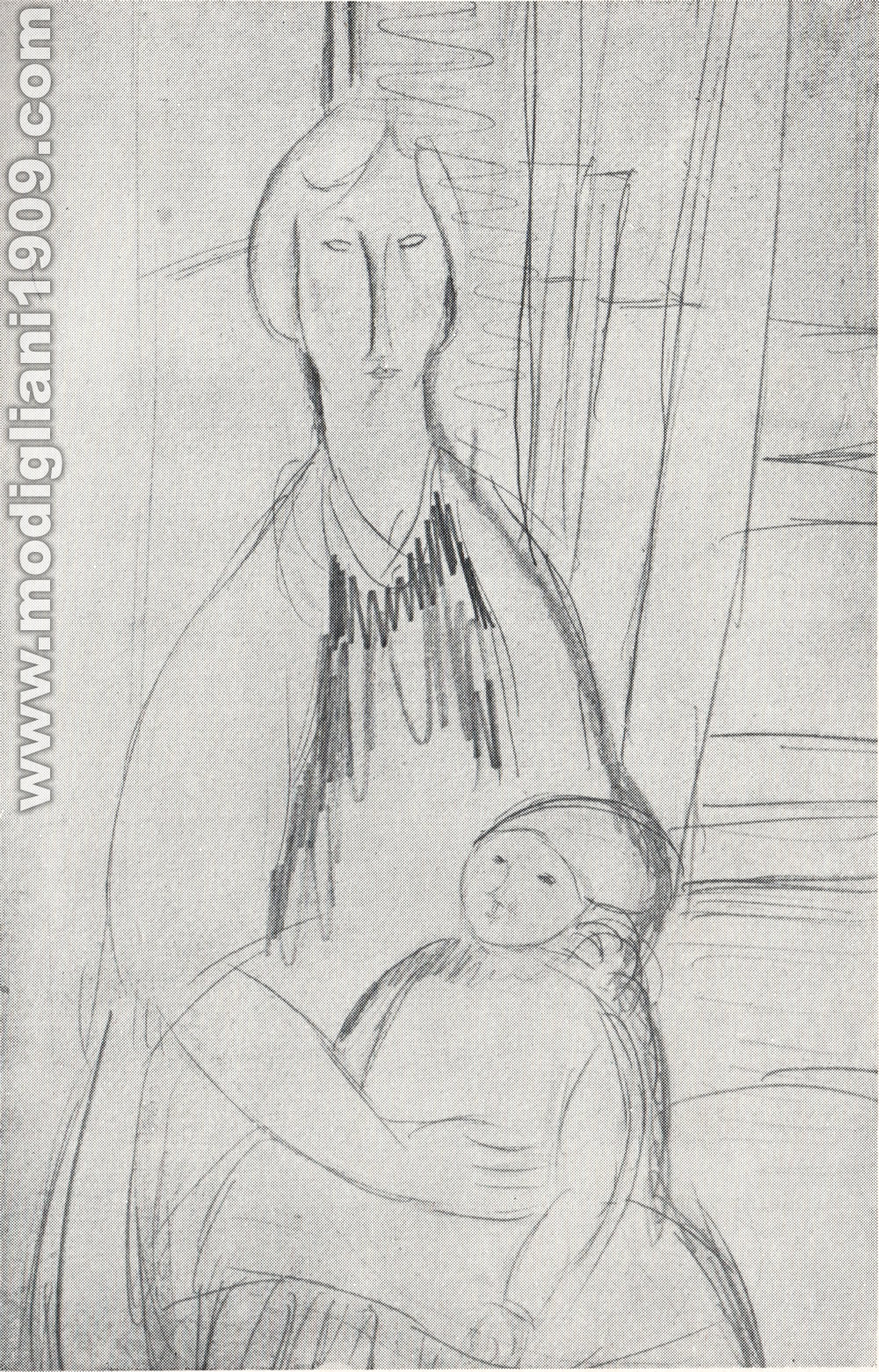 Amedeo Modigliani - Maternità - 1918 - Parigi. Collezione Zborowski