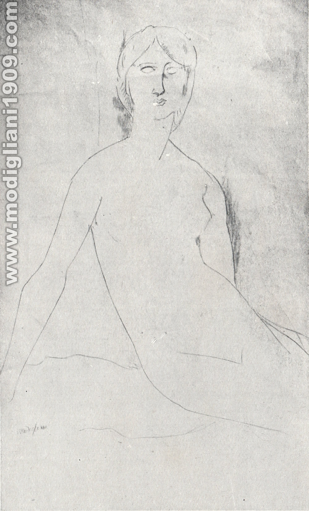 Amedeo Modigliani - Nudo seduto - 1917 - Parigi. Collezione Zborowski
