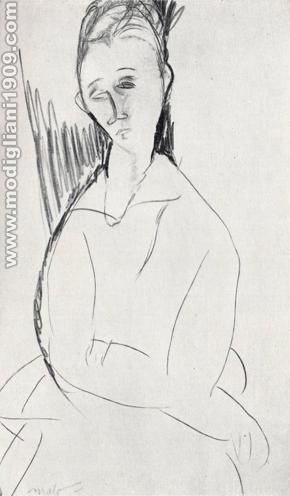 Amedeo Modigliani - Ritratto - 1917 - Parigi. Collezione Zborowski