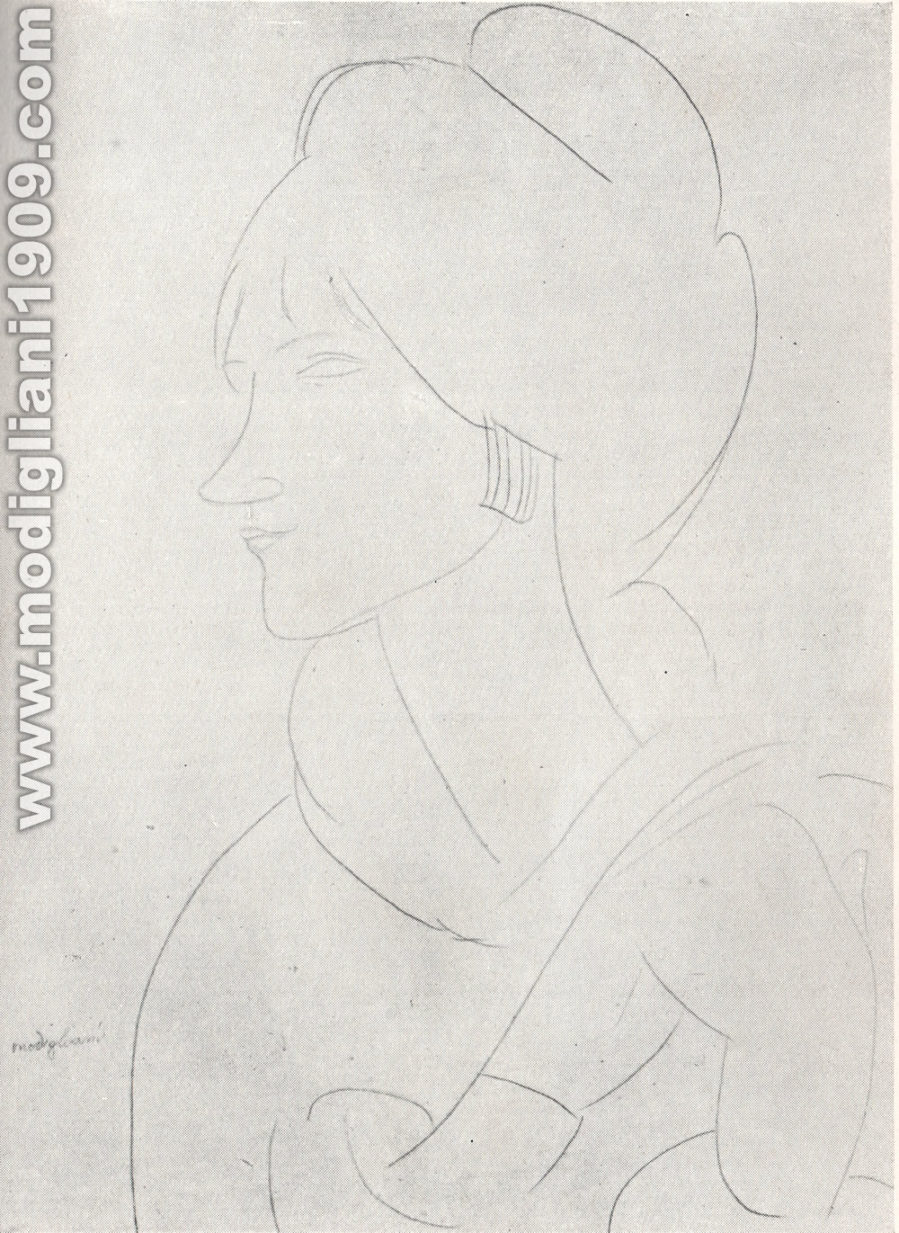 Amedeo Modigliani - Ritratto della moglie - 1919 - Parigi. Collezione Sullivan