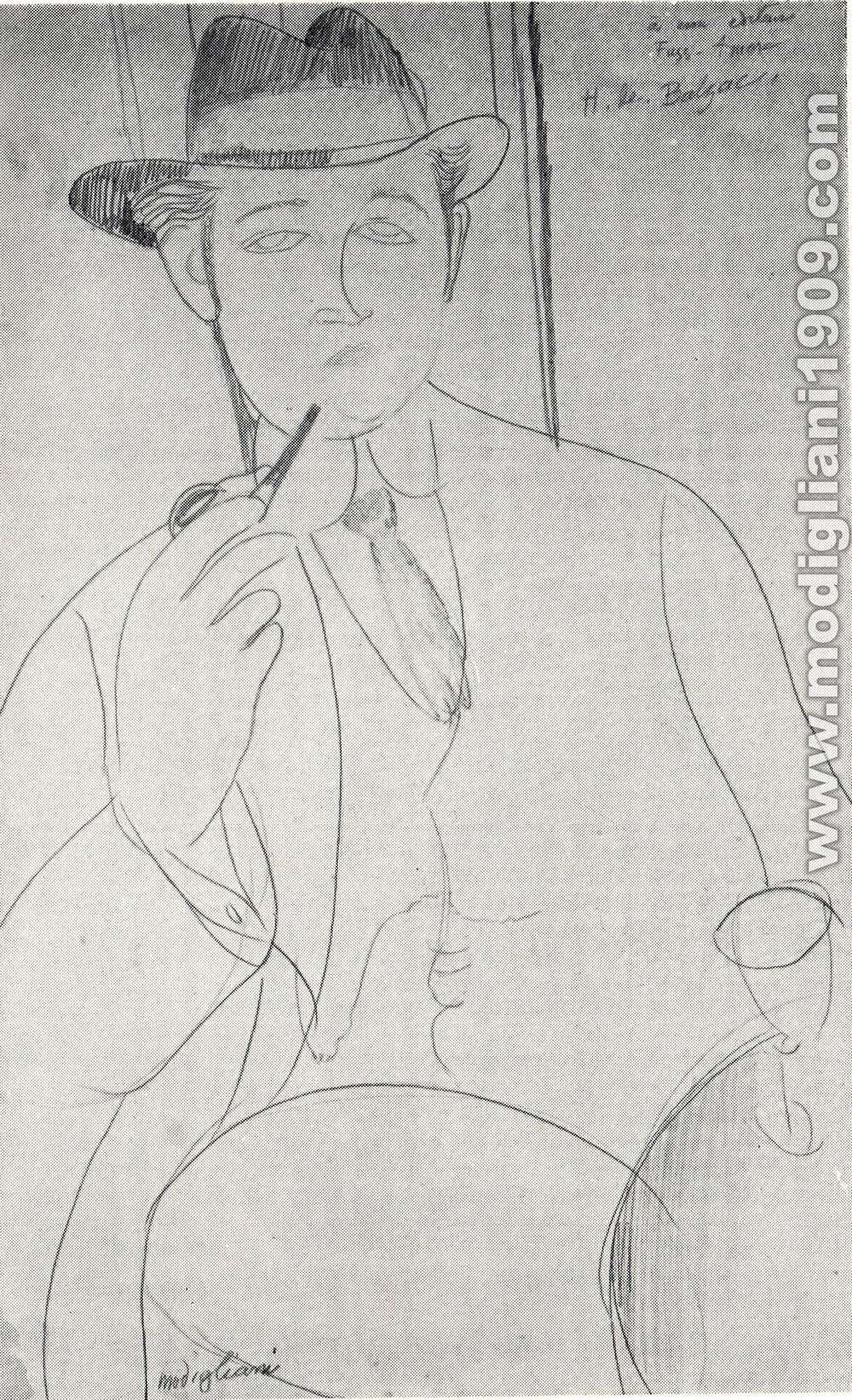 Amedeo Modigliani - Ritratto di Fuss-Amoré - 1918 - Parigi. Collezione Zborowski