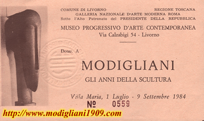 Villa Maria exhibition in Livorno - Modigliani the years of sculpture -1984