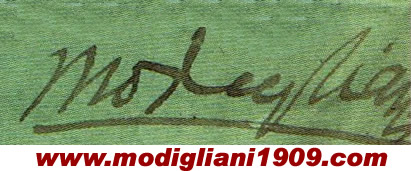Firma di Modigliani nella lettera datata 8 marzo 1910 indirizzata a Paul Alexandre
