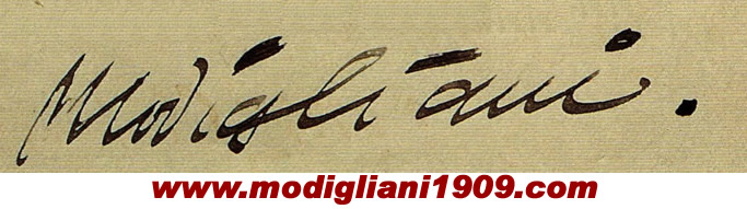 Firma di Modigliani nella lettera a Paul Alexandre - 18 maggio 1910
