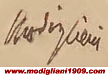 Firma di Modigliani in una lettera alla madre - settembre 1914
