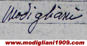 Firma di Modigliani in una lettera alla madre - 14 settembre 1916
