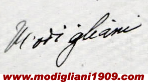 Firma di Modigliani nella lettera a Zborowski - Nizza 1919
