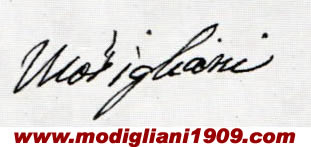 Firma di Modigliani presente nella lettera a Zborowski - gennaio - febbraio 1919 Nizza
