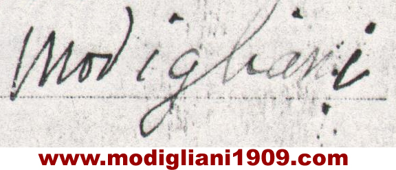 Firma di Modigliani nella lettera alla madre Eugenia Garsin - aprile 19199
