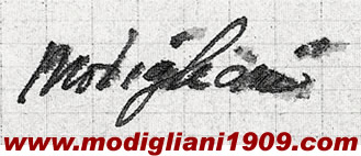Firma di Modigliani nella lettera a Zborowski - Nizza 1919