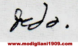 Firma di Modigliani - Dedo - nella lettera alla madre Eugenia Garsin - 7 luglio 1916
