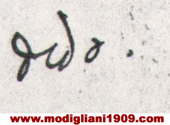 Firma di Modigliani - Dedo - nella lettera alla madre Eugenia Garsin - 13 aprile 1919
