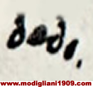 Firma di Modigliani - Dedo - nella lettera alla madre del 17 agosto 1919
