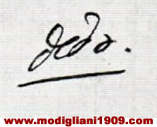 Firma di Modigliani - Dedo - nella lettera alla madre - inverno 1919
