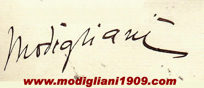 Firma di Modigliani nella lettera indirizzata a Paul Alexandre da Livorno - 28 settembre 1909
