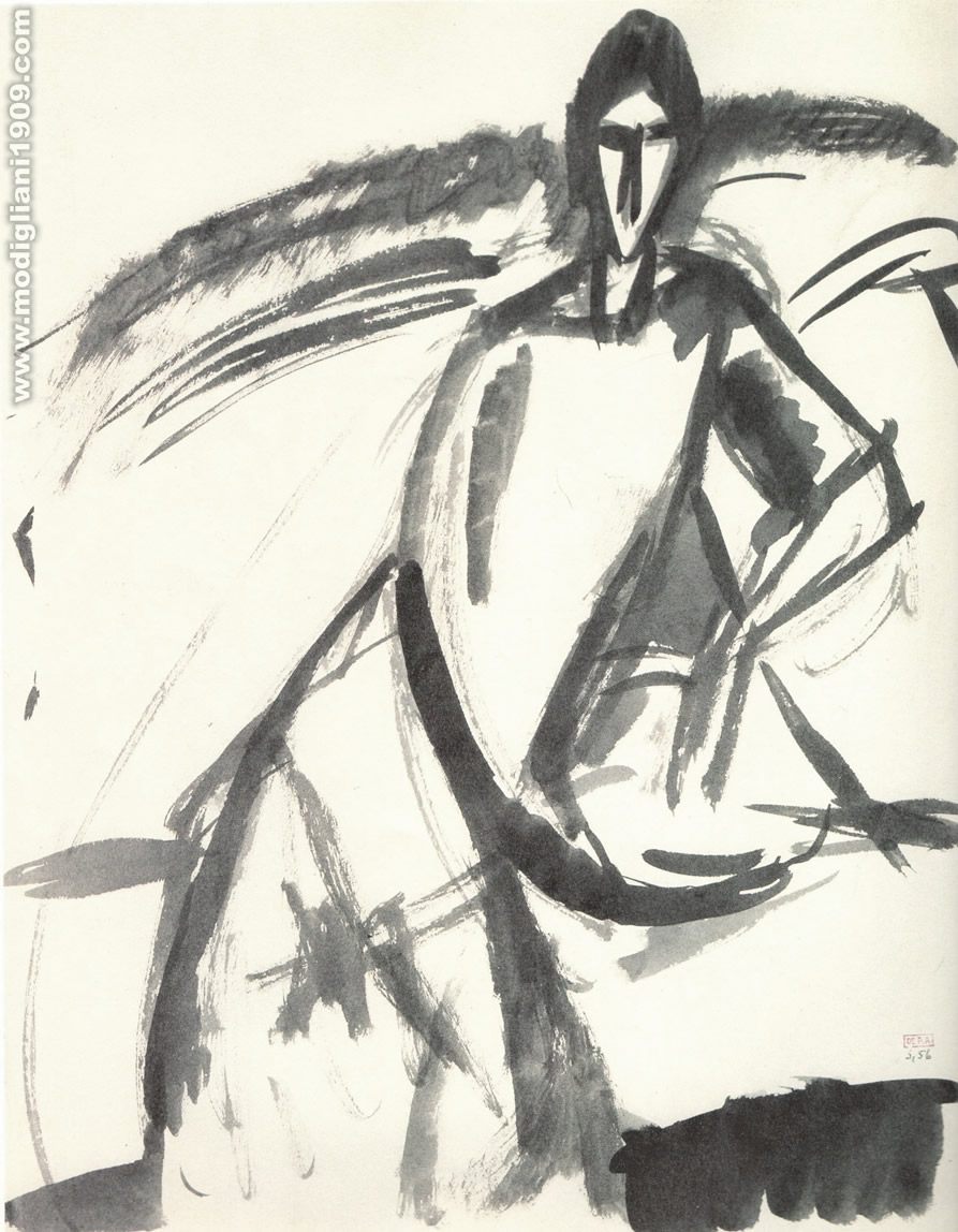 Ritratto di Adrienne appoggiata sul gomito sinistro, braccio destro arcuato