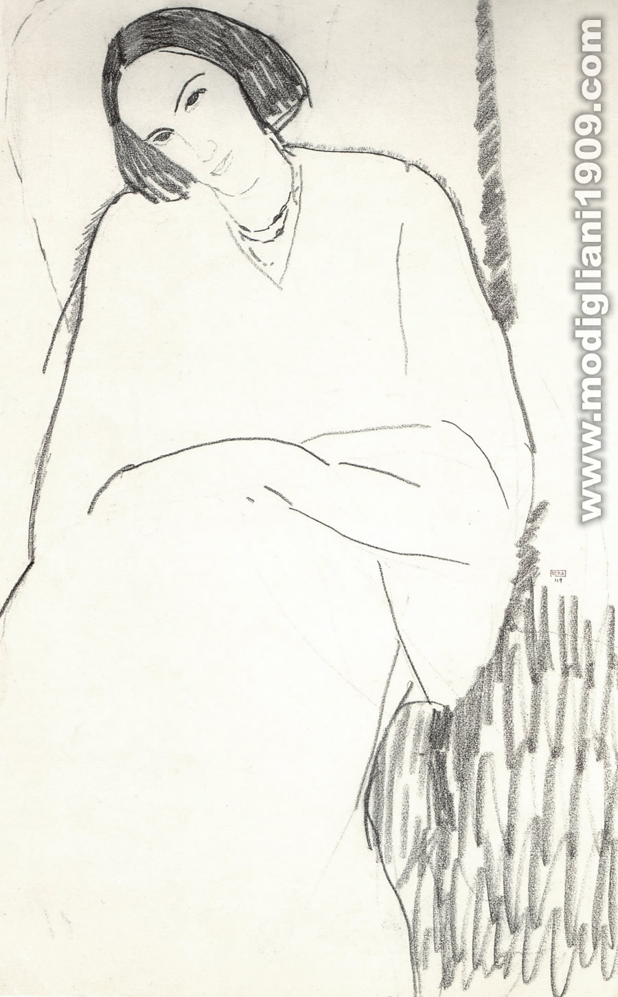 Ritratto di donna seduta, con la testa inclinata verso destra
