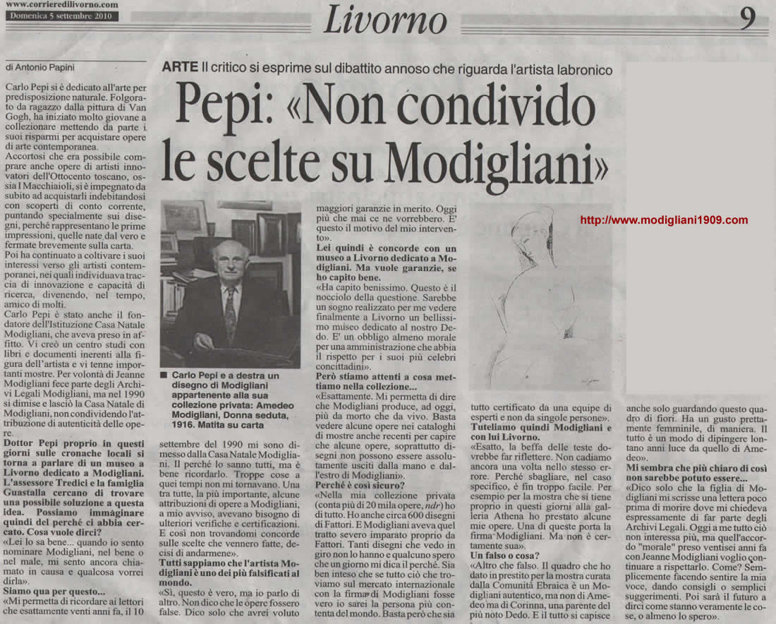 Carlo Pepi: non condivido le scelte su Modigliani