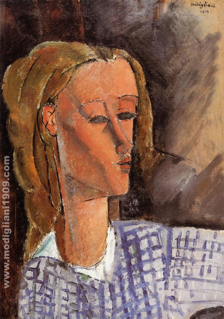Beatrice Hestings con camicia a quadri Amedeo Modigliani 1916