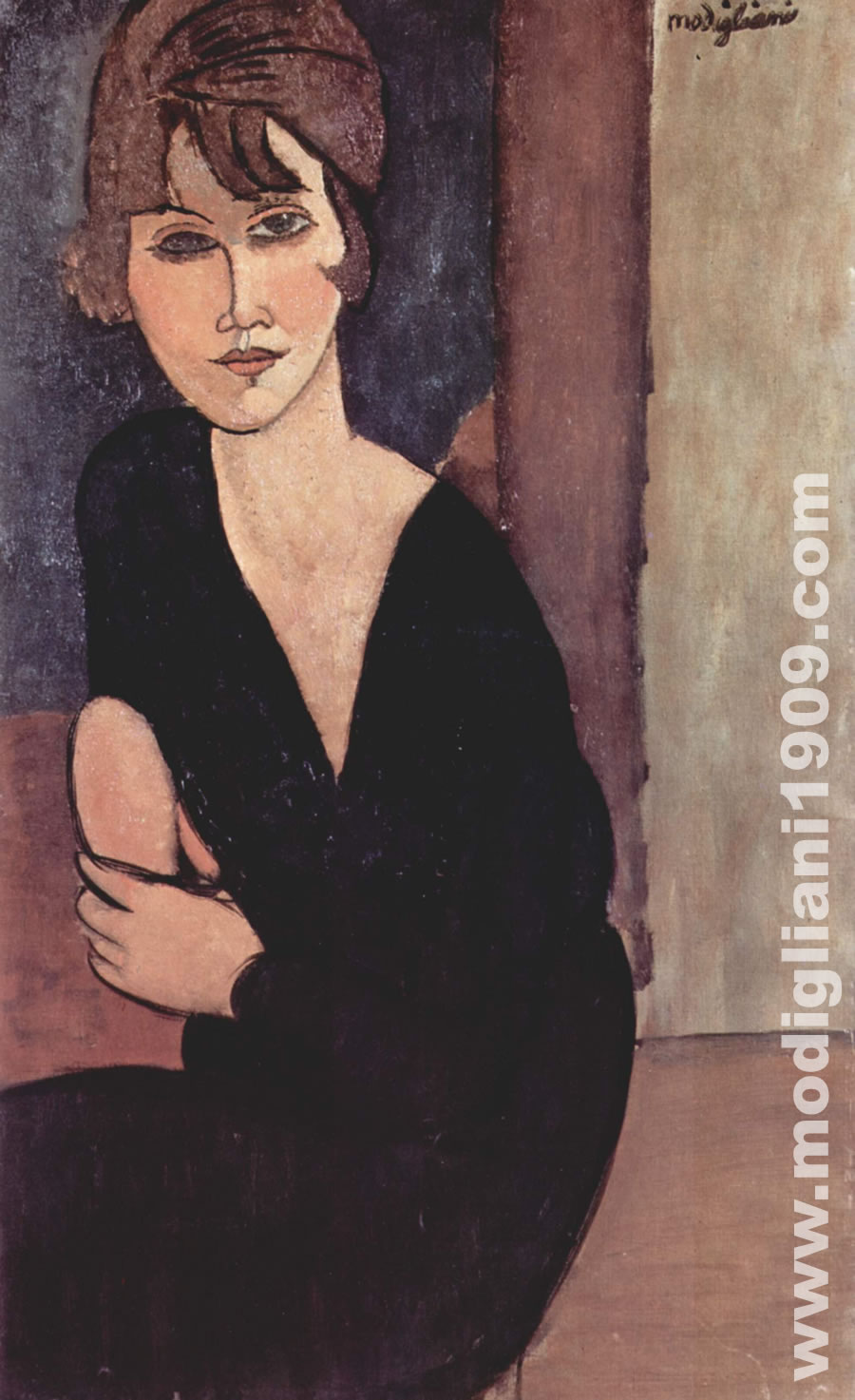 Donna seduta, appoggiata sul braccio destro (Madama Reynouard), Parigi, proprietà privata Amedeo Modigliani 1916