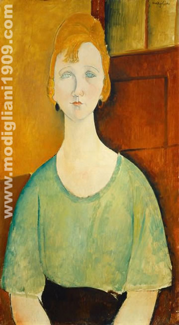 Busto di donna con camicetta verde Amedeo Modigliani 1916