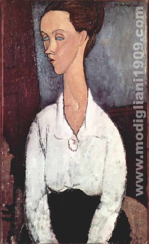 Lunia Czechowska con camicetta bianca Amedeo Modigliani 1917