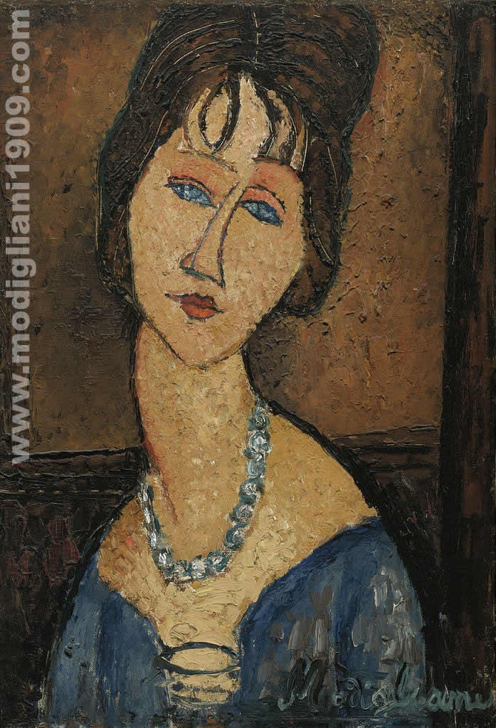 Jeanne Hébuterne con la collana Amedeo Modigliani 1917
