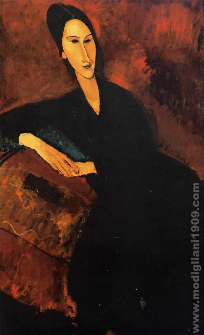 Hanka Zborowska seduta su un divano Amedeo Modigliani 1917