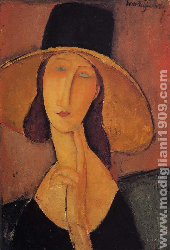 Jeanne Hébuterne con grande cappello Amedeo Modigliani 1917