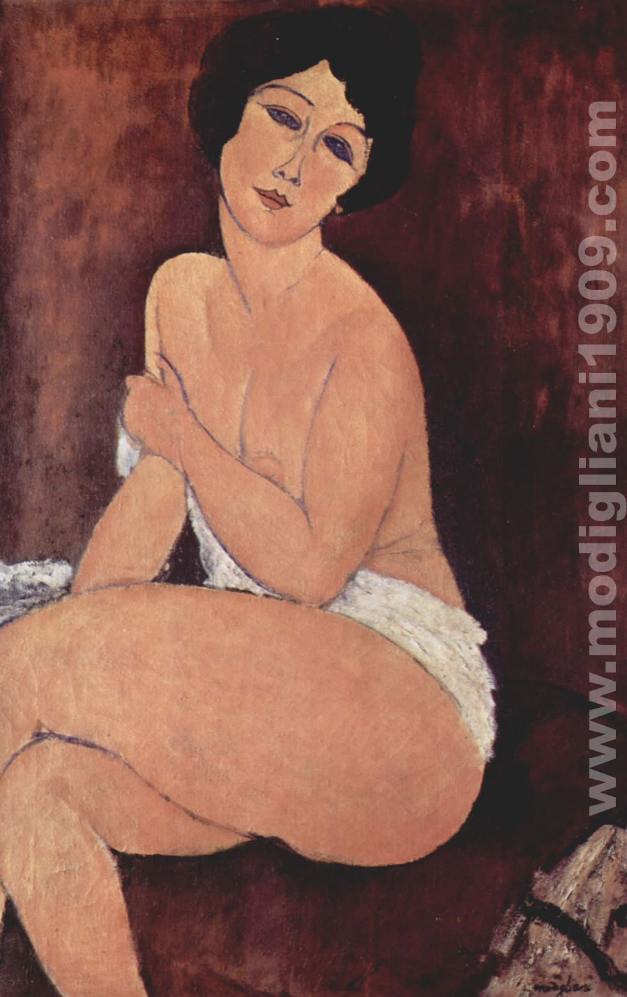 Nudo seduto su un divano Amedeo Modigliani 1917
