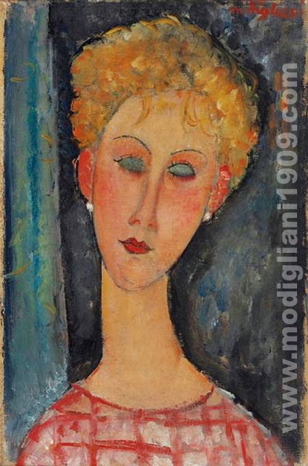 Testa di donna con orecchini Amedeo Modigliani 1917