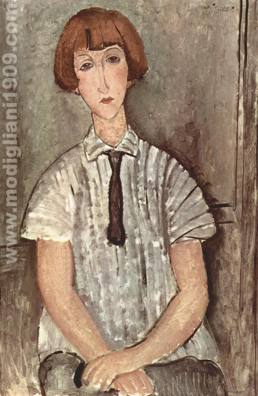 Ragazza con camicetta a righe Amedeo Modigliani 1917