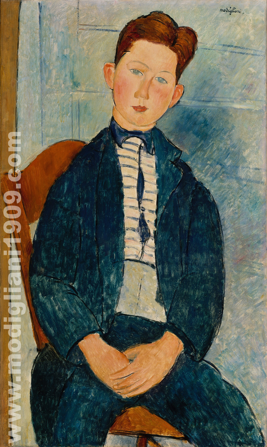 Giovanetto con maglia a righe Amedeo Modigliani 1917