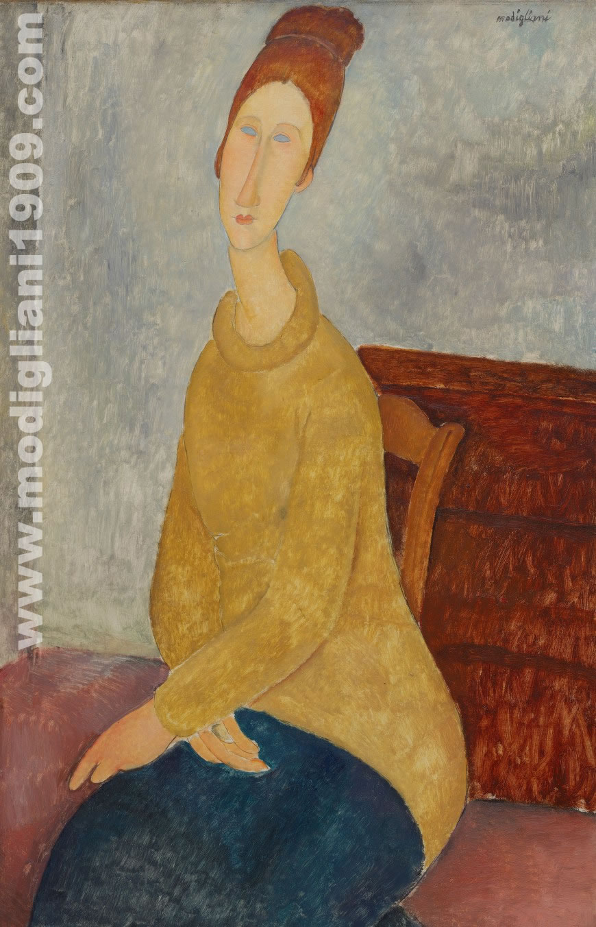 Jeanne Hébuterne con maglione giallo Amedeo Modigliani 1918