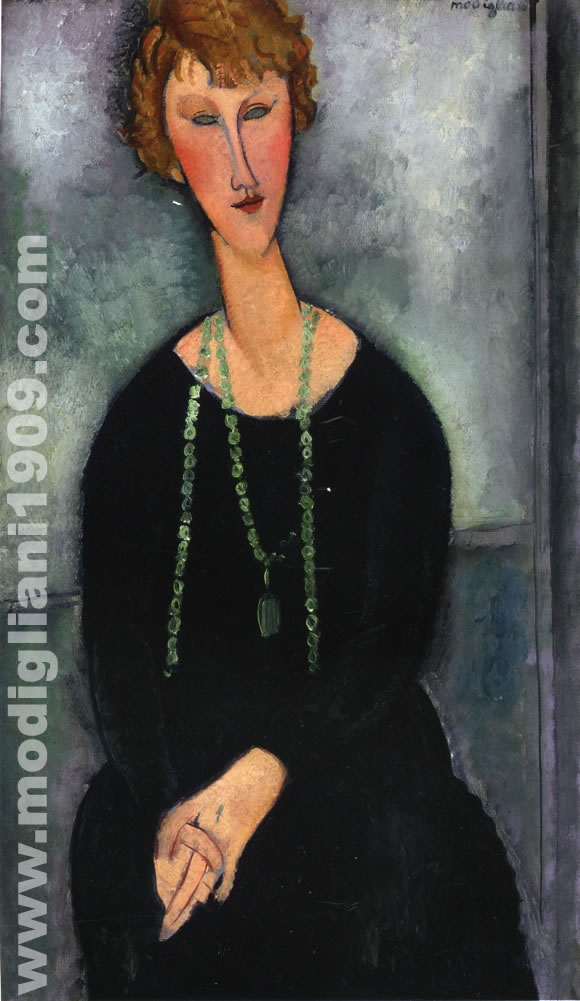 Donna seduta con collana verde (Madame Menier) Amedeo Modigliani 1918
