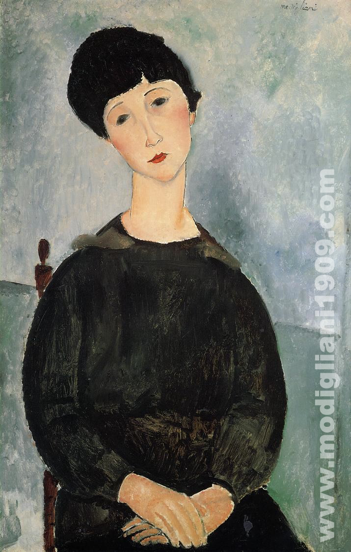 Giovane bruna con le mani in grembo Amedeo Modigliani 1918