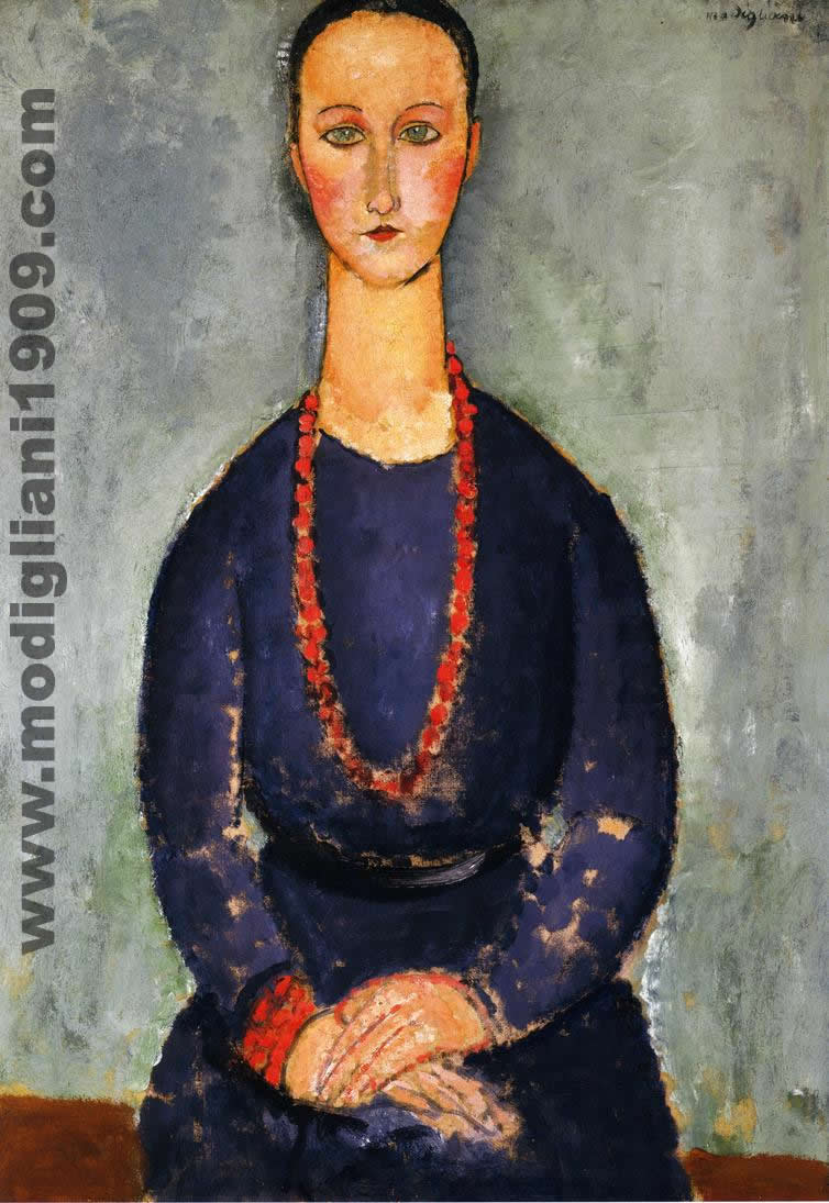 Donna dalla collana rossa Amedeo Modigliani 1918