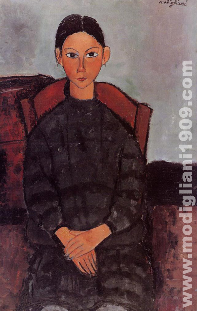 Bambina in scuro seduta Amedeo Modigliani 1918