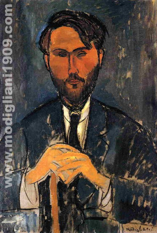 Léopold Zborowski con bastone Amedeo Modigliani 1918