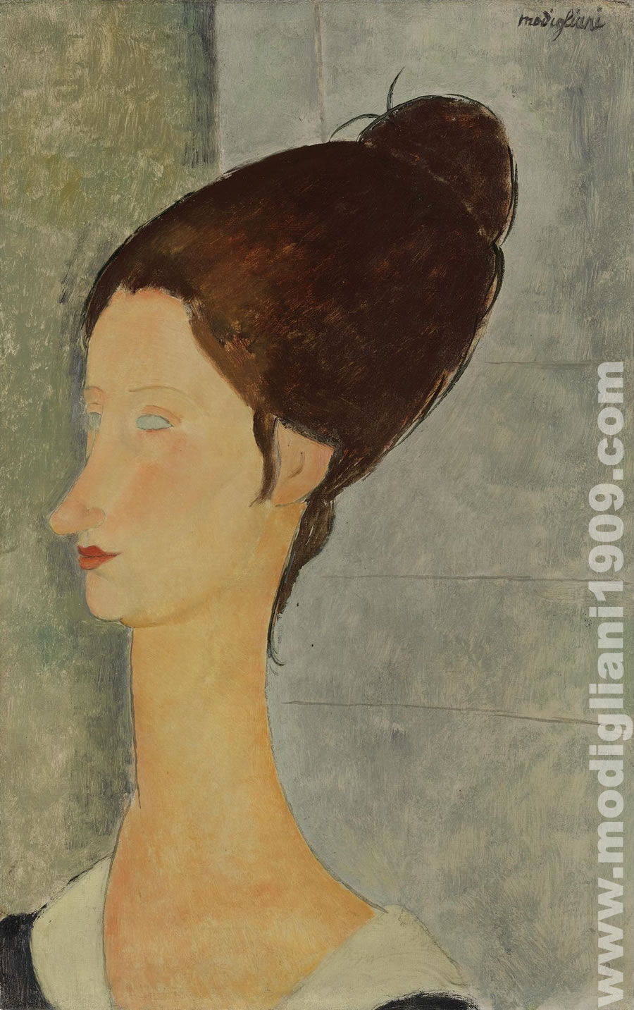 Testa di Jeanne Hébuterne di tre quarti Amedeo Modigliani 1918