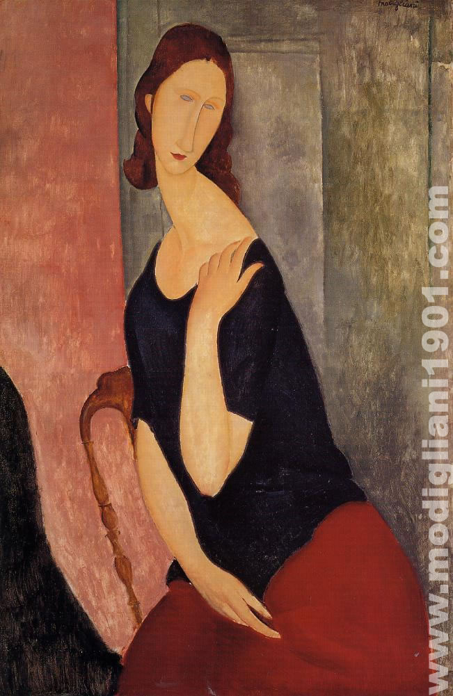 Jeanne Hébuterne con la mano sulla spalla sinistra Amedeo Modigliani 1919