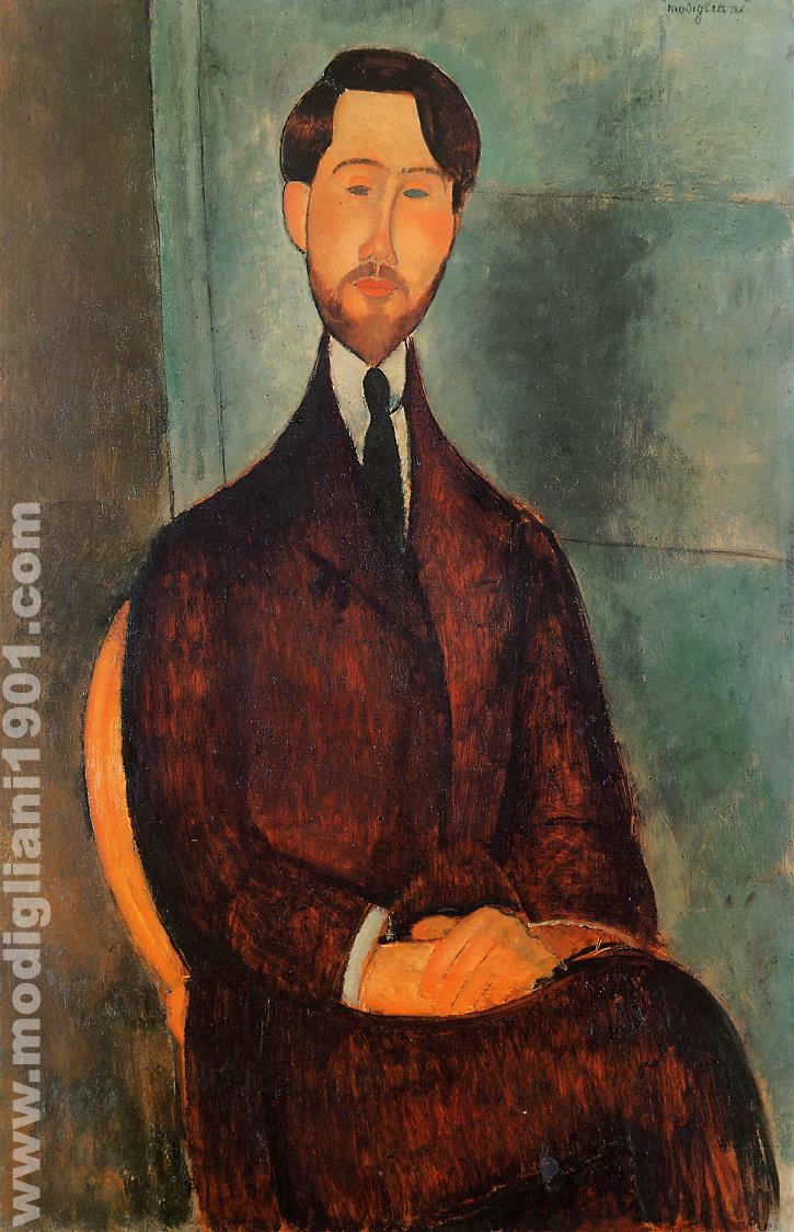 Léopold Zborowski seduto Amedeo Modigliani 1919
