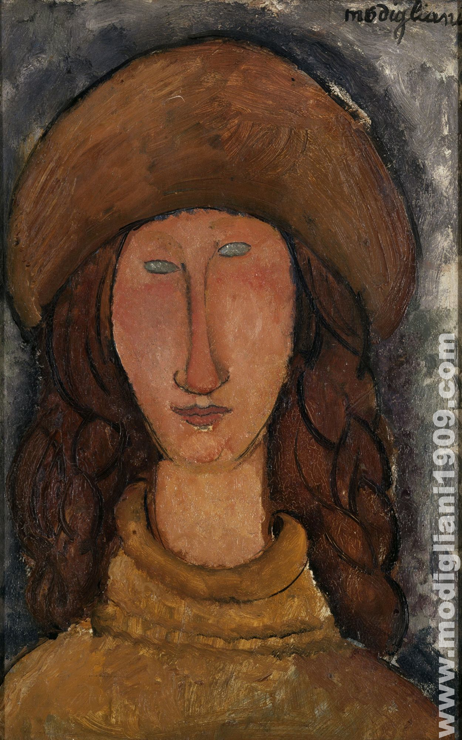 Jeanne Hébuterne con cappello Amedeo Modigliani 1919
