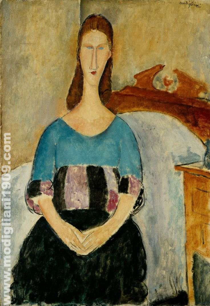 Jeanne Hébuterne seduta davanti a un letto Amedeo Modigliani 1919