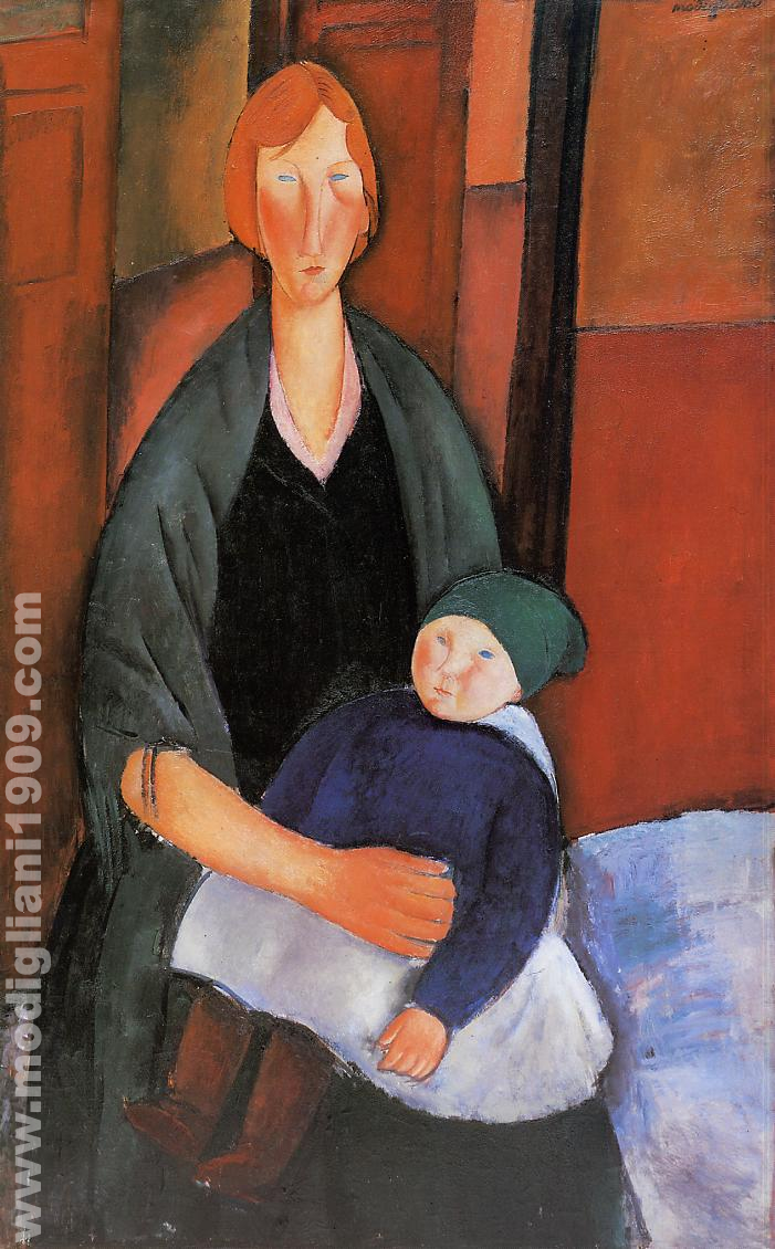 Donna con bambino seduta Amedeo Modigliani 1919