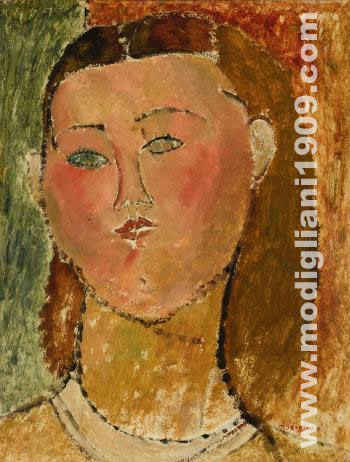Testa di ragazza dai capelli sciolti Amedeo Modigliani 1915