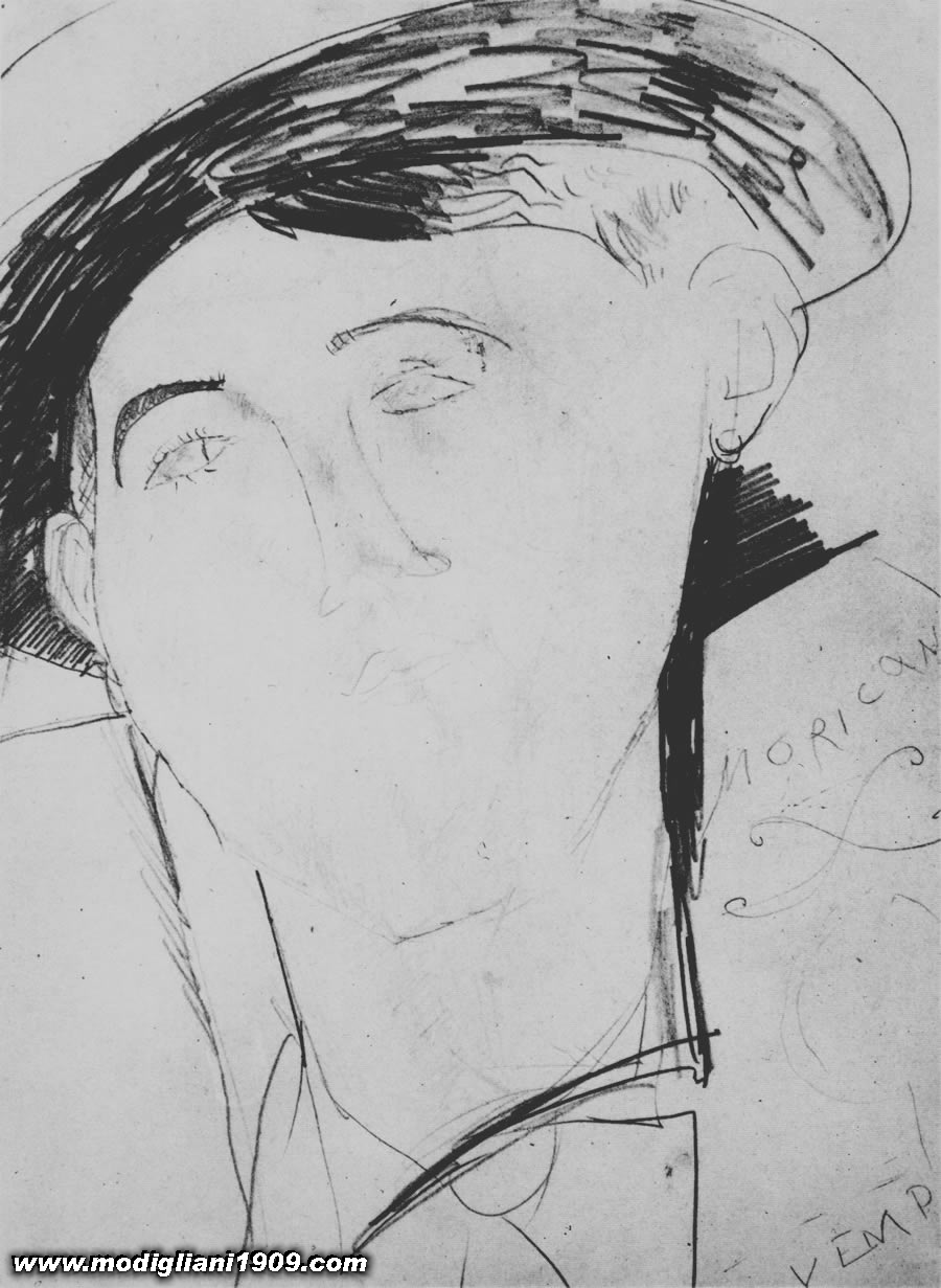 Amedeo Modigliani, ritratto di Conrad Moricand, 1916ca